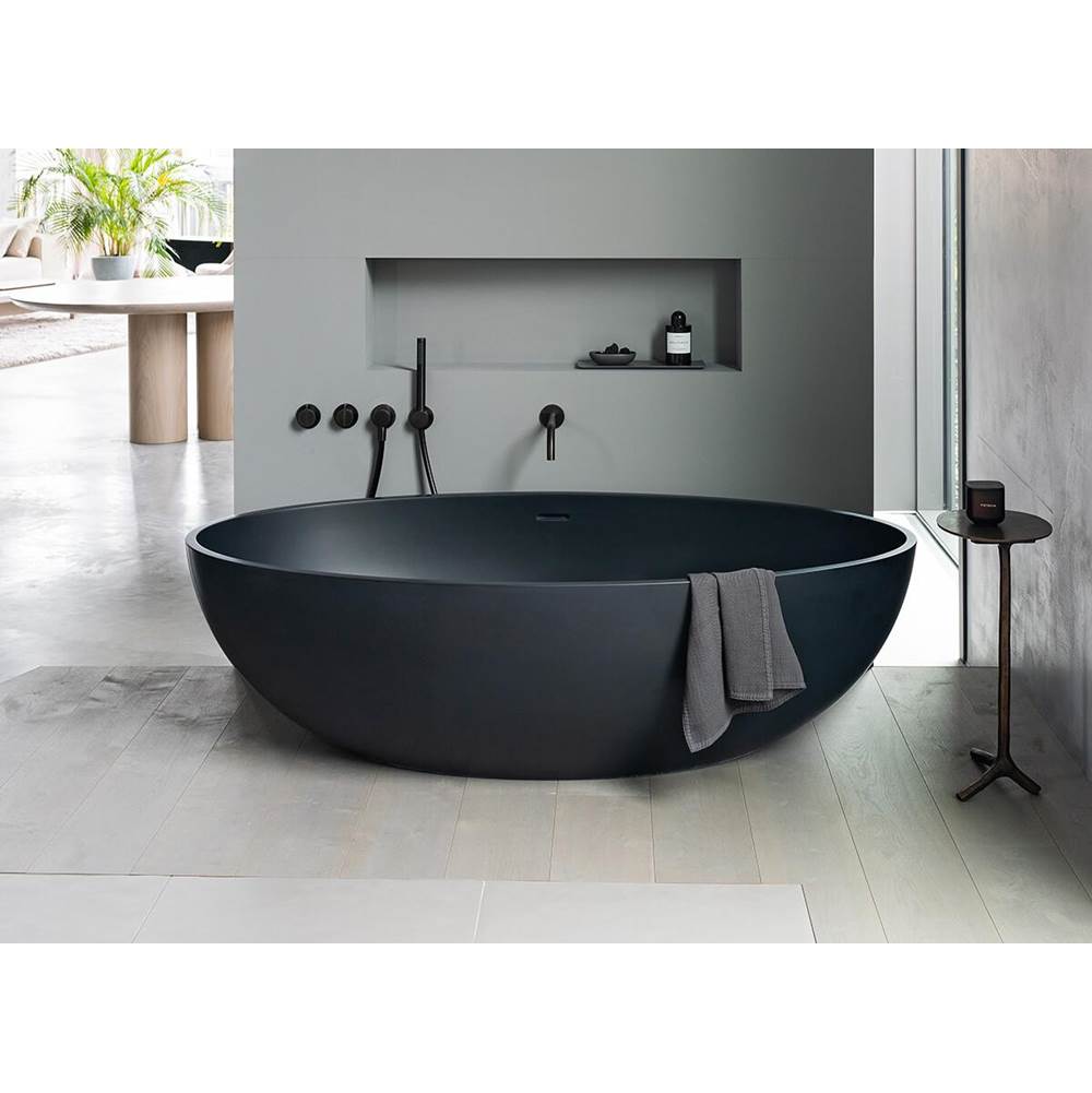 COCOON Atlantis Free-Standing Tub Casted From Solid Surface In Coal.