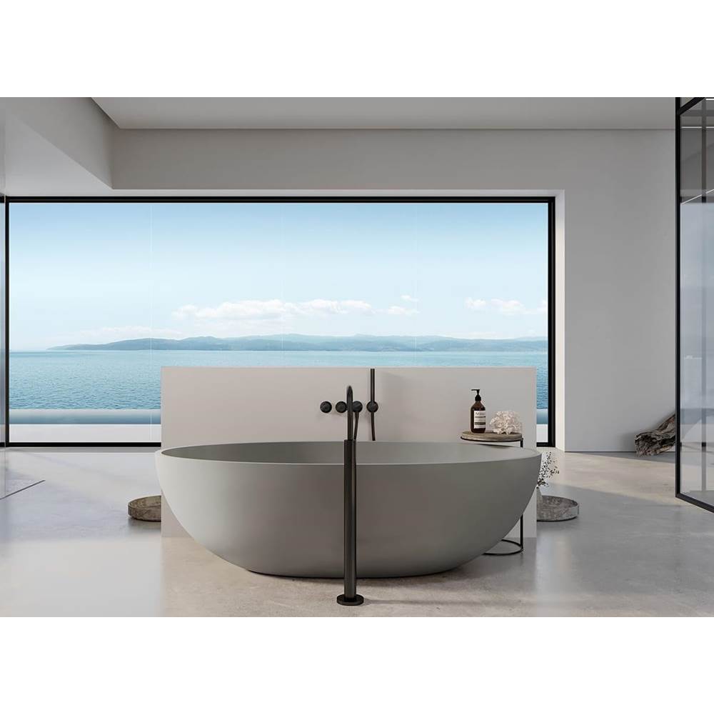 COCOON Atlantis Free-Standing Tub Casted From Solid Surface In Pebble.
