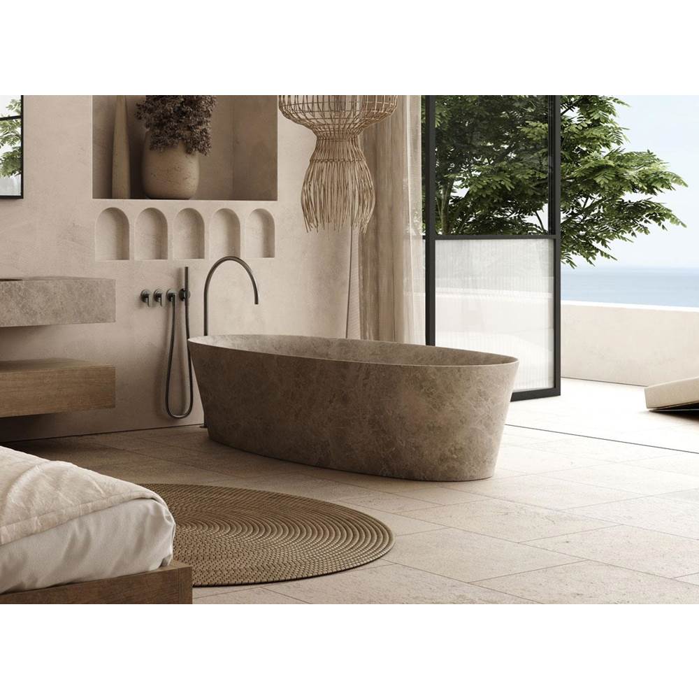 COCOON Purist Free-Standing Bathtub With Pure Geometric Forms And Smooth Details