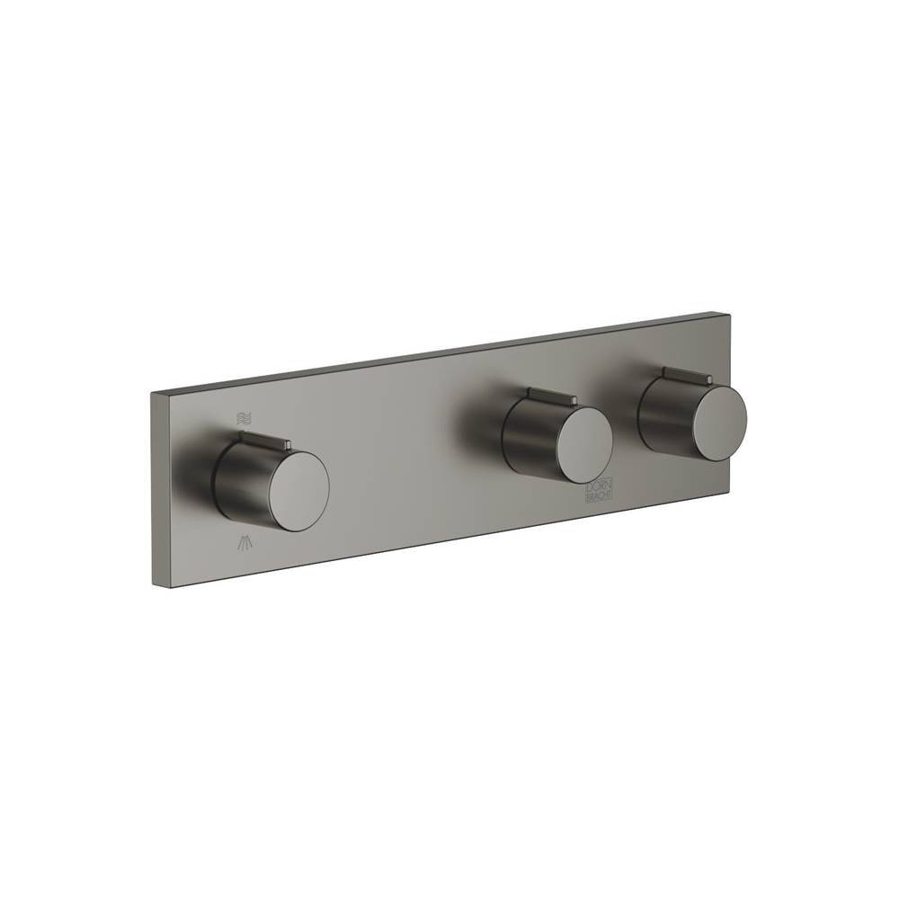 Dornbracht Symetrics Volume Control With Two Volume Controls With Diverter For Wall-Mounted Installation In Dark Platinum Matte