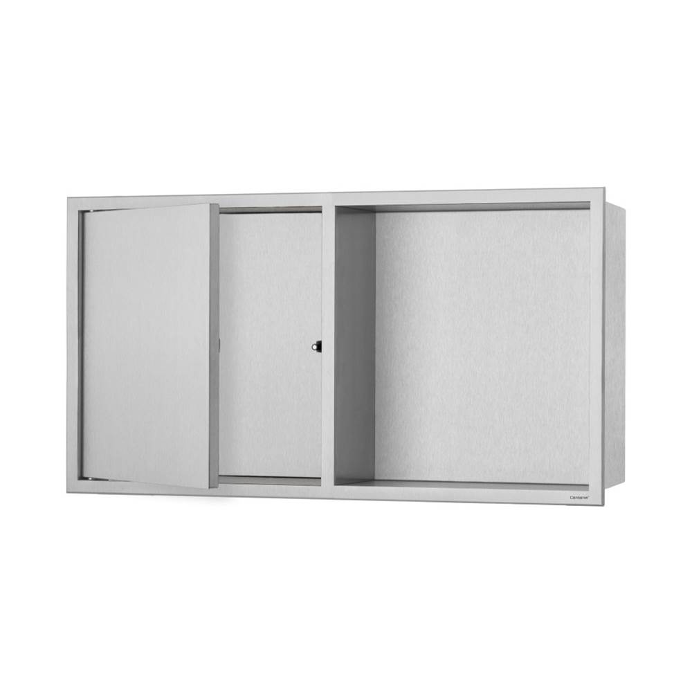 Easy Sanitary Solutions Ess Box 10 Incl. Door 24''X12''(600X300Mm) With Frame Brushed Stainless Steel, Incl Build-In Element & Sealing Set
