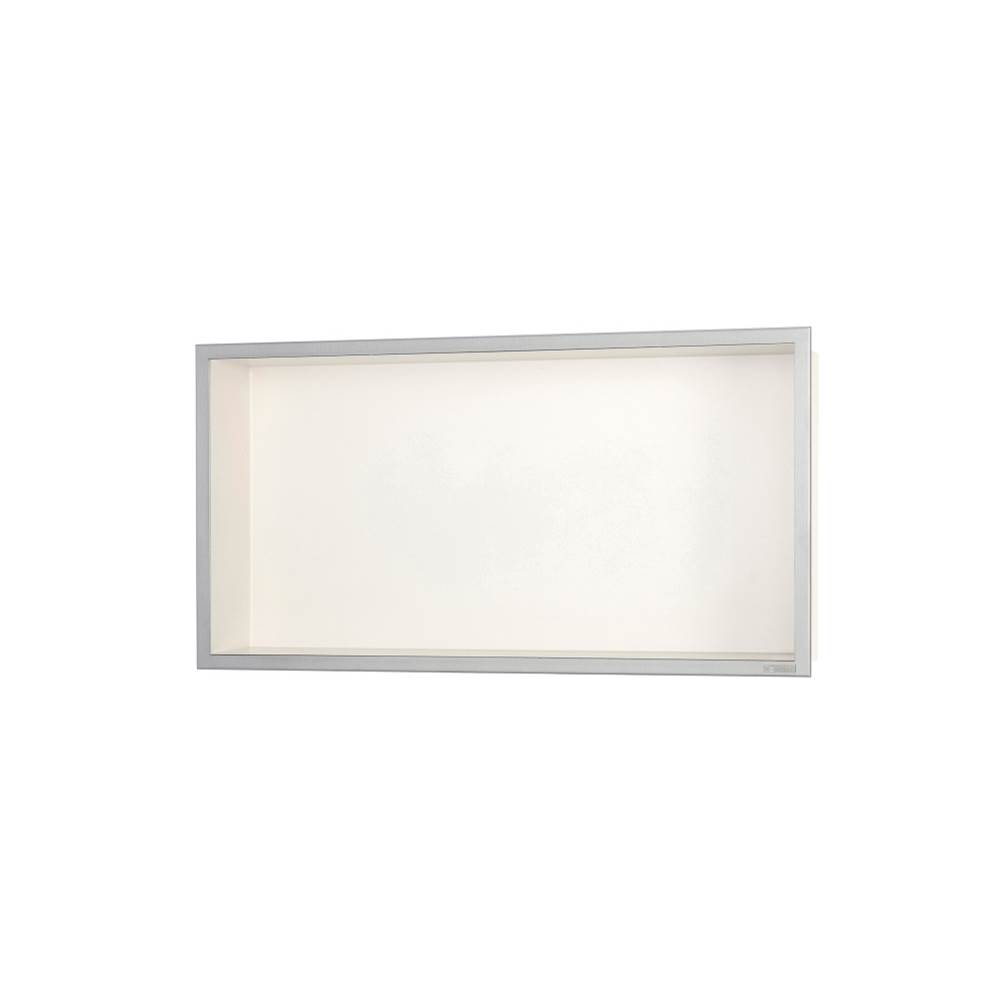 Easy Sanitary Solutions Ess Box 10 24''X12''(600X300Mm) Off White With Frame Brushed Stainless Steel, Incl Build-In Element & Sealing Set