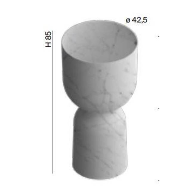 Inbani Marble round freestanding washbasin with column.
