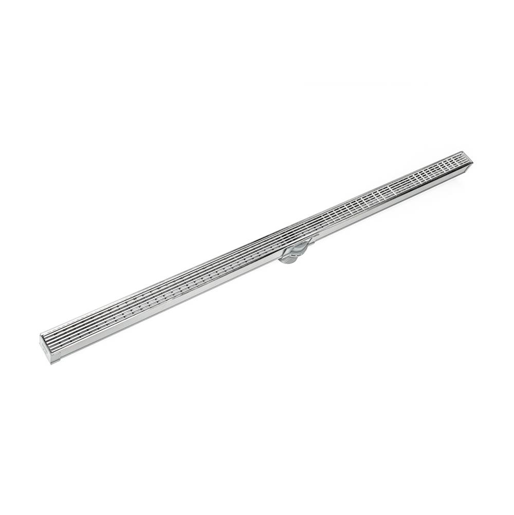 Infinity Drain 60'' S-PVC Series Complete Kit with 1 1/2'' Wedge Wire Grate in Polished Stainless