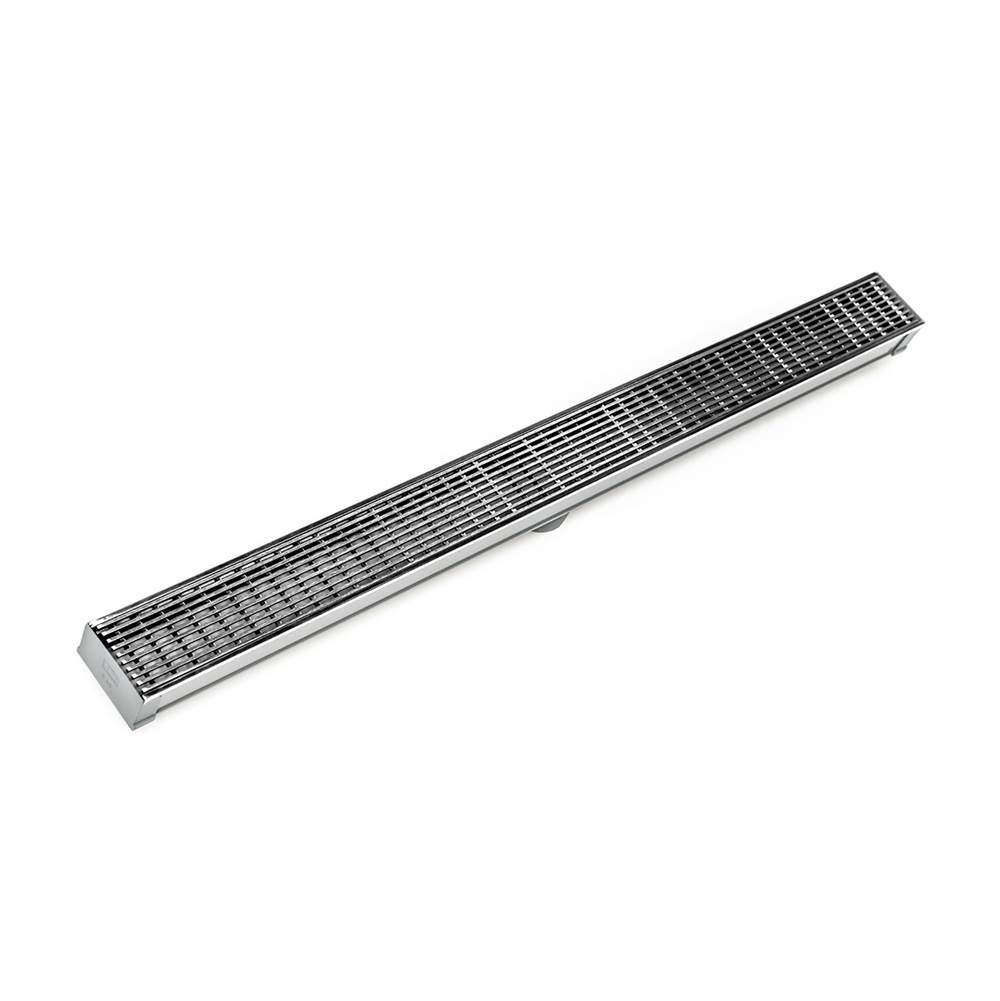 Infinity Drain 48'' S-PVC Series Complete Kit with 2 1/2'' Wedge Wire Grate in Polished Stainless