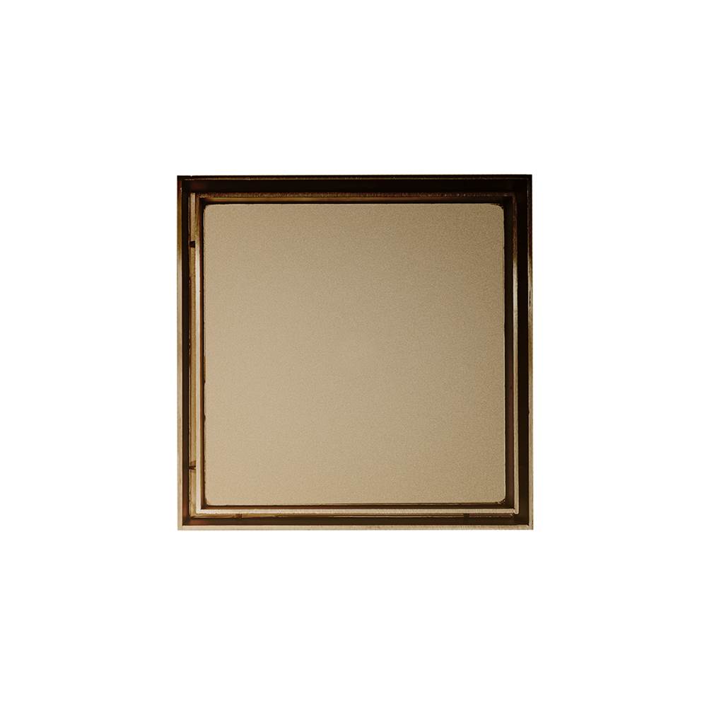 Infinity Drain 5'' x 5'' TD 15 Tile Insert Complete Kit in Satin Bronze with PVC Drain Body, 2'' Outlet