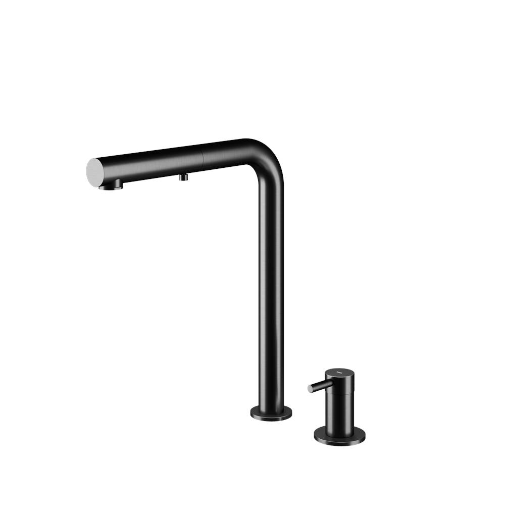 MGS Cucina Nemo HD Kitchen Faucet with Pull-out Spray Stainless Steel Matte Black PVD 12-1/4'' Height 9'' Projection