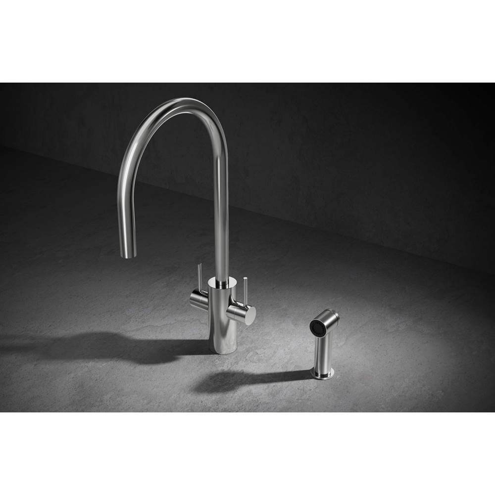 MGS Cucina Spin DCS Kitchen Faucet with Side Spray Stainless Steel Polished 18-1/4'' Height 9-1/8'' Projection