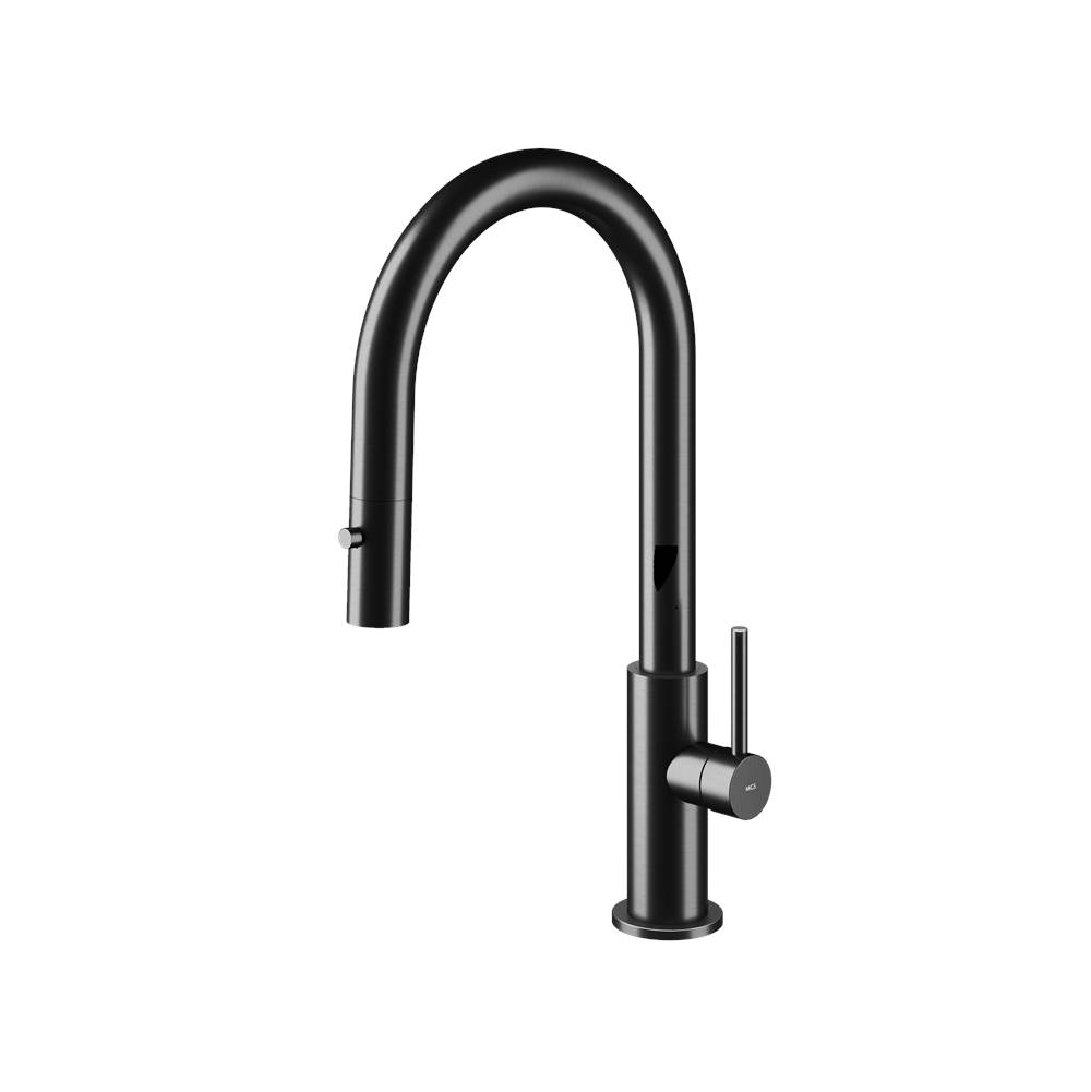 MGS Cucina Spin DB Bar Faucet with Pull-down Spray Stainless Steel Matte Black PVD 15-1/2'' Height 7-5/8'' Projection