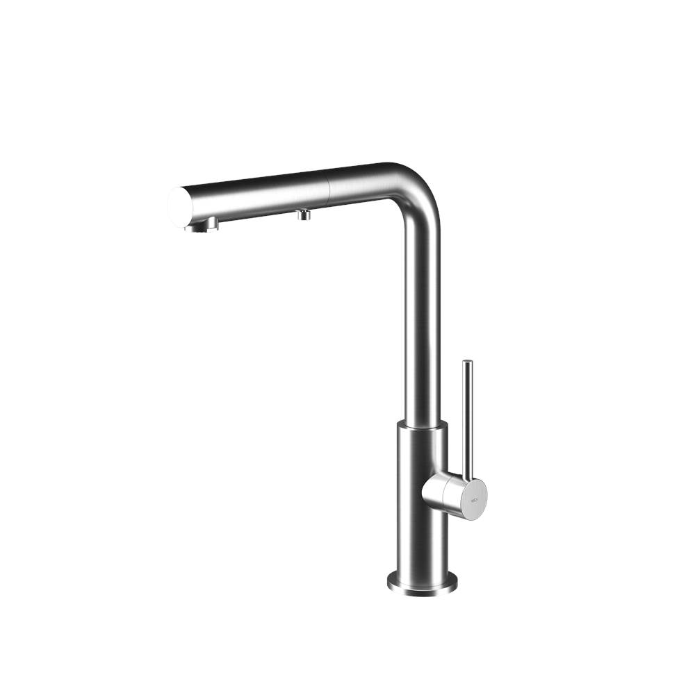 MGS Cucina Spin HD Kitchen Faucet with Pull-out Spray Stainless Steel Matte 13'' Height 8-7/8'' Projection