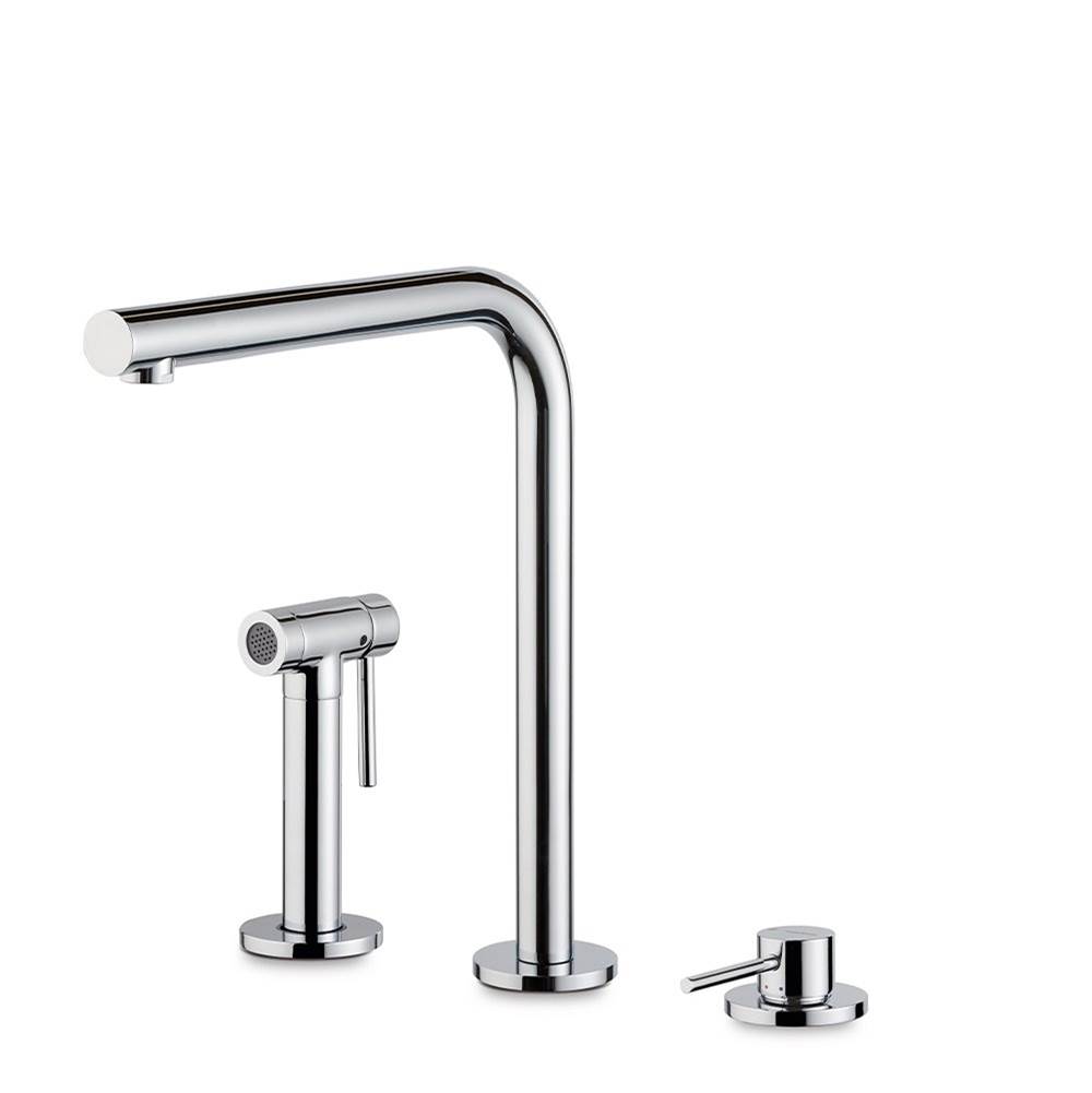 Newform N21 Single Lever Mixer W/ Side Control & Side Spray, Brushed Pale Gold