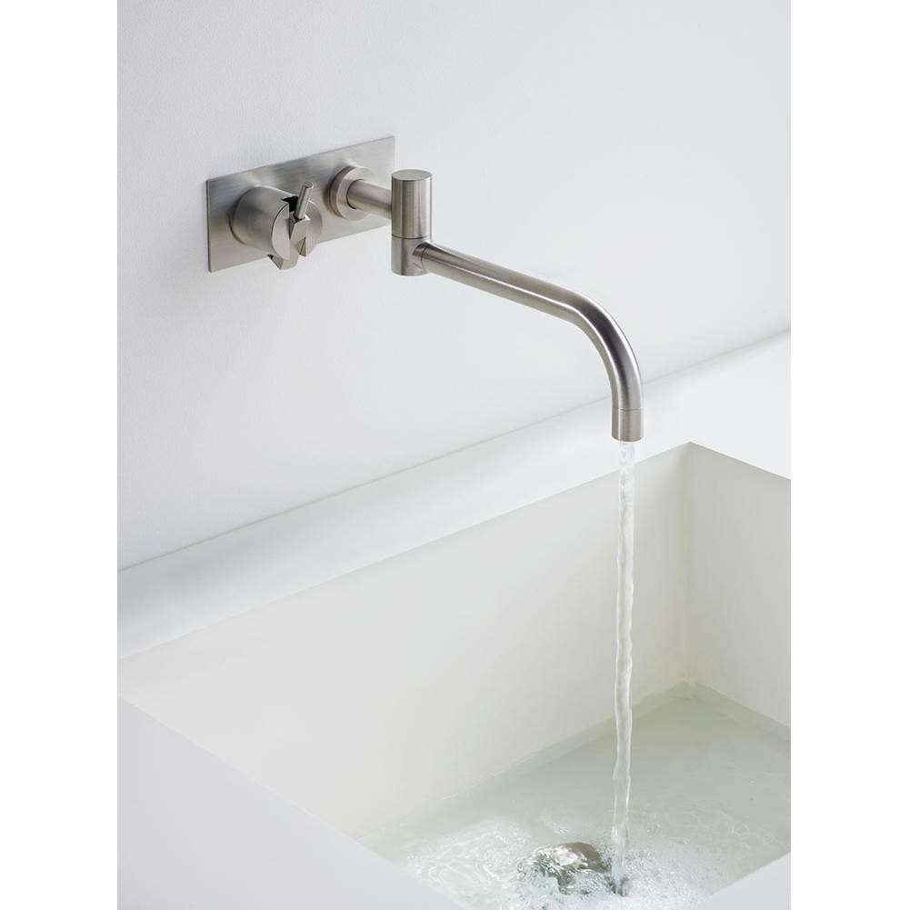 Vola 132X One-Handle Mixer, 10'' Double Swivel Spout And Plate Trim Kit, For Spout To Left Installation